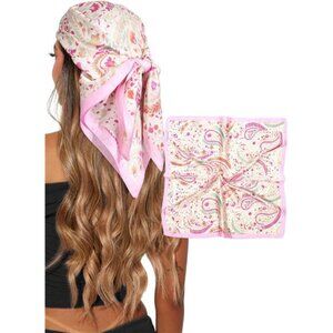 Size 27.5” Square Head Scarf for Women Pink